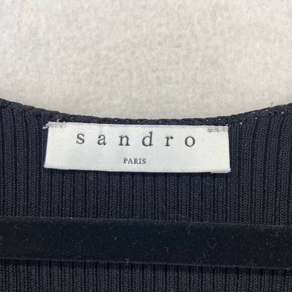 Sandro Black Flared Sleeve Sweater - Picture 2 of 4